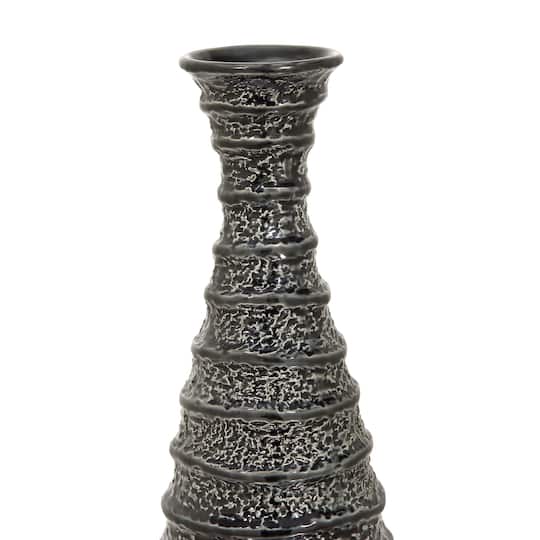 24" Black Stoneware Traditional Vase